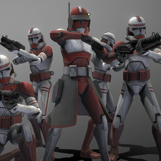 Clone Coruscant Guard Troopers with Commander Fox Building Blocks