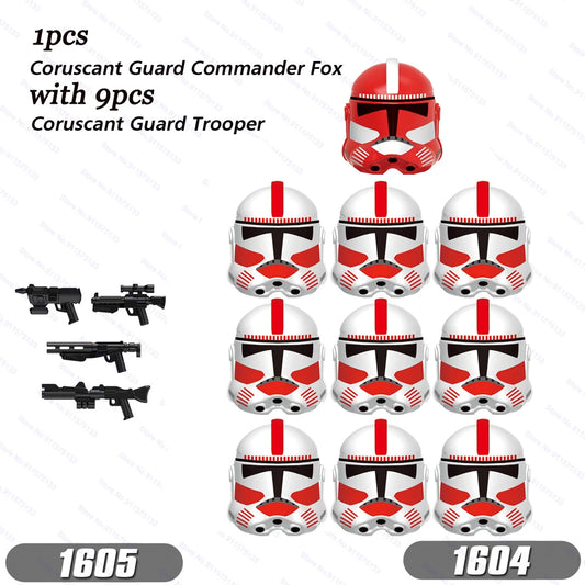 Clone Coruscant Guard Troopers with Commander Fox Building Blocks