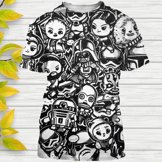 Star Wars 3D Print Disney T-Shirt – Casual Streetwear for Men &amp; Women