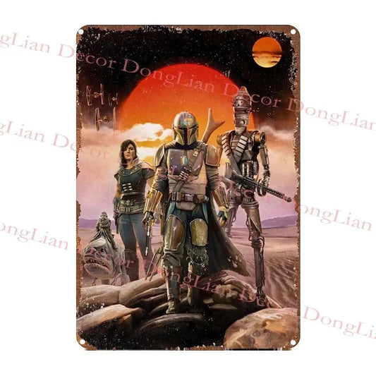MINISO Retro Star Metal Wars Poster – Vintage Tin Sign for Anime Lovers