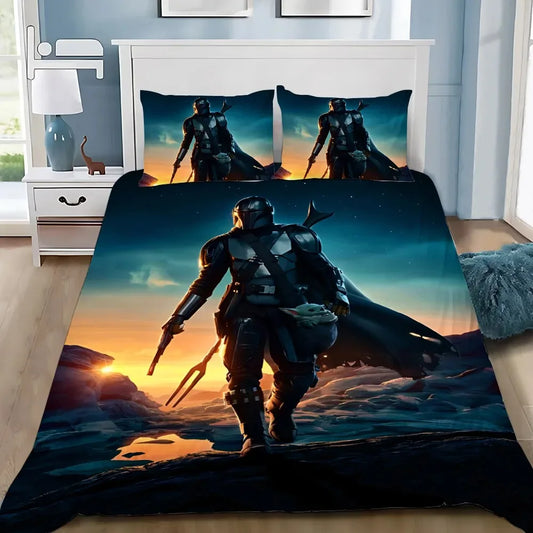 Cartoon 3D Star Wars Bedding Set – Galactic Comfort for All Ages