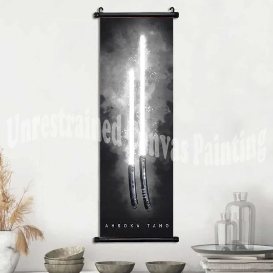 MINISO Star Wars Poster Lightsabers Canvas Art – Perfect for Fans &amp; Collectors