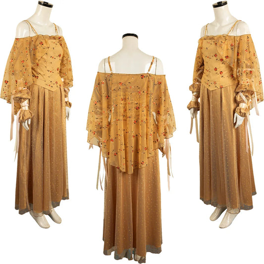 Padme Amidala Yellow Dress Cosplay Costume – Perfect for Roleplay &amp; Halloween