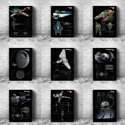 Disney Star Wars Wings Structure Diagram Prints – Modern Wall Art
