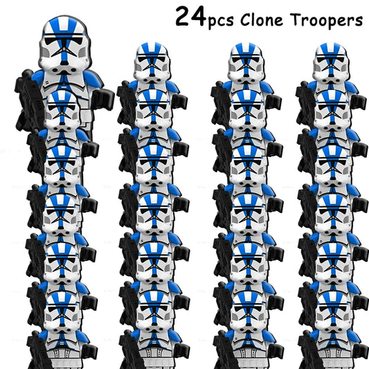 24Pcs Clone Troopers 501st Legion Building Blocks Set – Includes Captain Rex