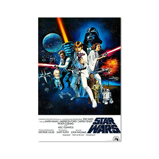 A New Hope 1977 Original Star Wars Movie Poster Art Print for Sci-Fi Enthusiasts