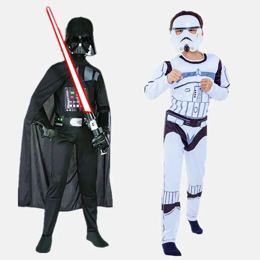 Cos Cartoon Darth Vader Black and White Samurai Jumpsuit