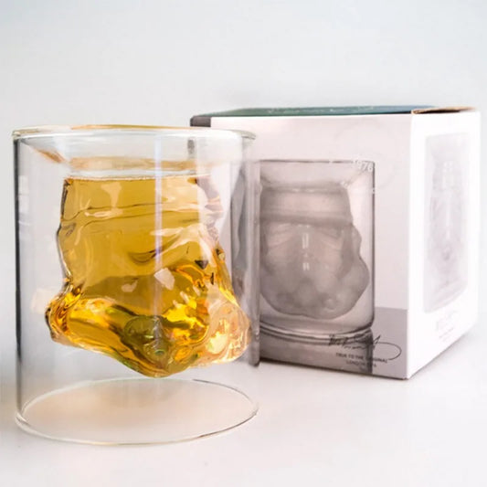 Star Wars Stormtrooper Glass Mug – 3D Double Layer Drinkware for Fans