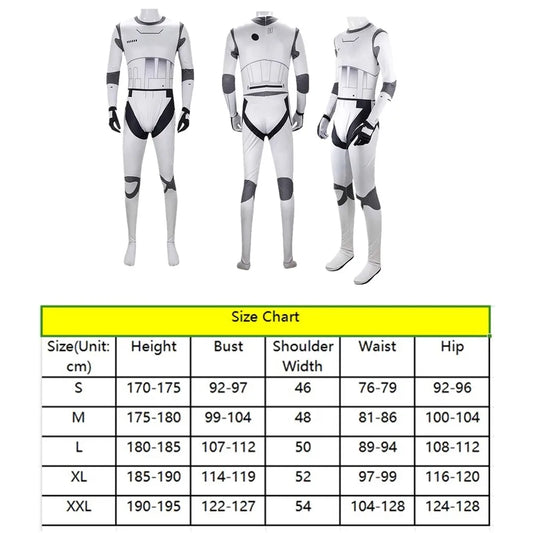 Adult Stormtrooper Cosplay Jumpsuit – Unisex Costume for Space Battle Enthusiasts