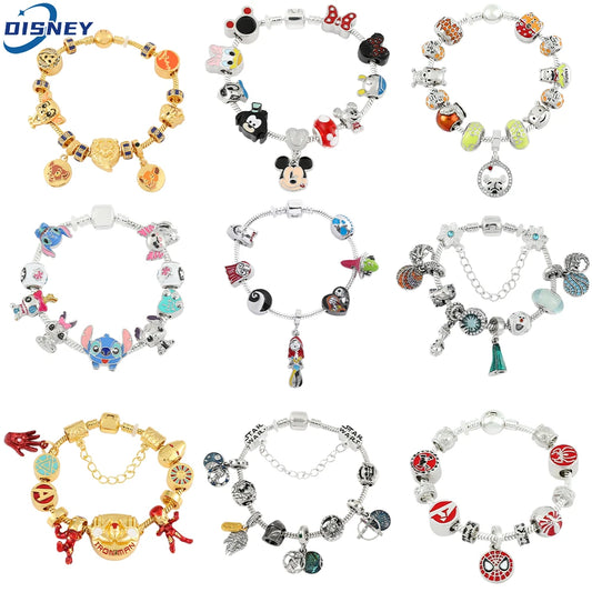 Disney Charms &amp; Superhero Crystal Beads Bracelet for Fans