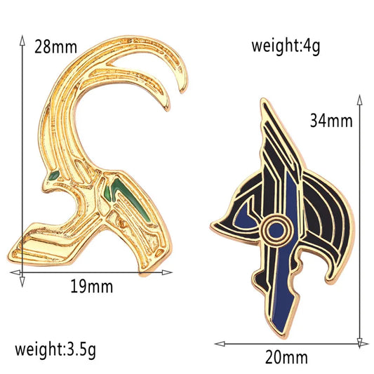The Avengers Iron Man, Thor, and Loki Enamel Brooch Pins – Perfect Gifts for Fans