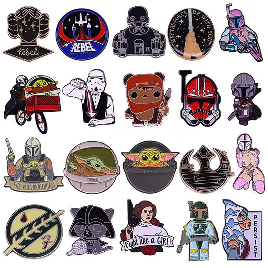 90s Retro Wars Movies Enamel Pins – Cartoon Metal Brooch Badge for Fans
