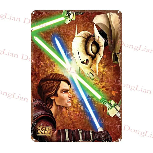 MINISO Retro Star Characters Metal Plate Painting – Perfect for Home Decor