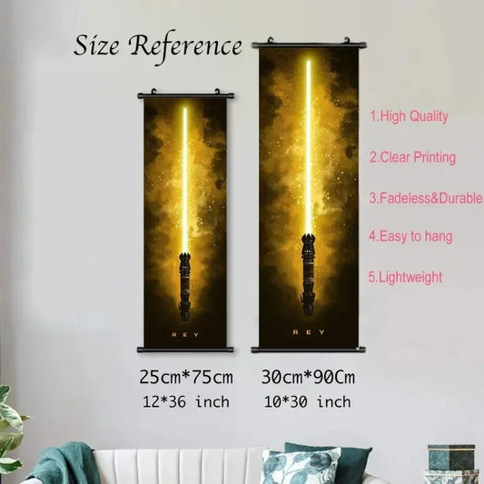 MINISO Star Wars Poster Lightsabers Canvas Art – Perfect for Fans &amp; Collectors